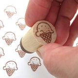 Ice cream stamp, Retro pop ice cream, Kawaii rubber stamp, Japanese stationery, Japanese rubber stamps