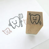 Tooth fairy card making stamp, Tooth with a tooth brush stamp