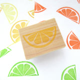 Lemon stamp, Half lemon, Kawaii stationery, Handmade rubber stamp, Japanese rubber stamps