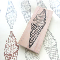 Big ice cream rubber stamp