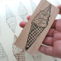 Big ice cream rubber stamp