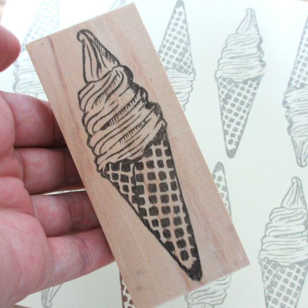 Big ice cream rubber stamp