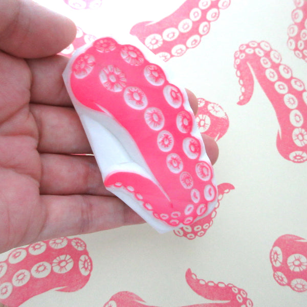 Big octopus tentacles rubber stamp