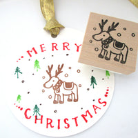 Christmas reindeer rubber stamp for your winter decoration!