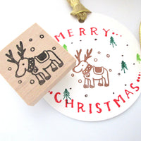 Christmas reindeer rubber stamp for your winter decoration!
