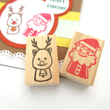 Christmas decoration Santa and reindeer stamps set of 2