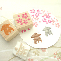 Cherry blossom and stone lantern rubber stamps