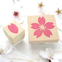 Cherry blossom and petal stamps (Big and Small), Cherry blossom stamp, Flower stamp, Japanese rubber stamp