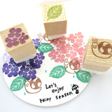 Hydrangea rainy season rubber stamps kit