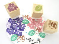 Hydrangea rainy season rubber stamps kit