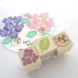 Hydrangea rainy season rubber stamps kit