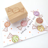 Retro candy rubber stamp