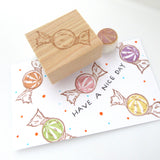 Retro candy rubber stamp