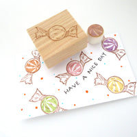 Retro candy rubber stamp