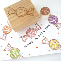 Retro candy rubber stamp