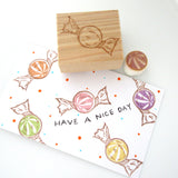 Retro candy rubber stamp