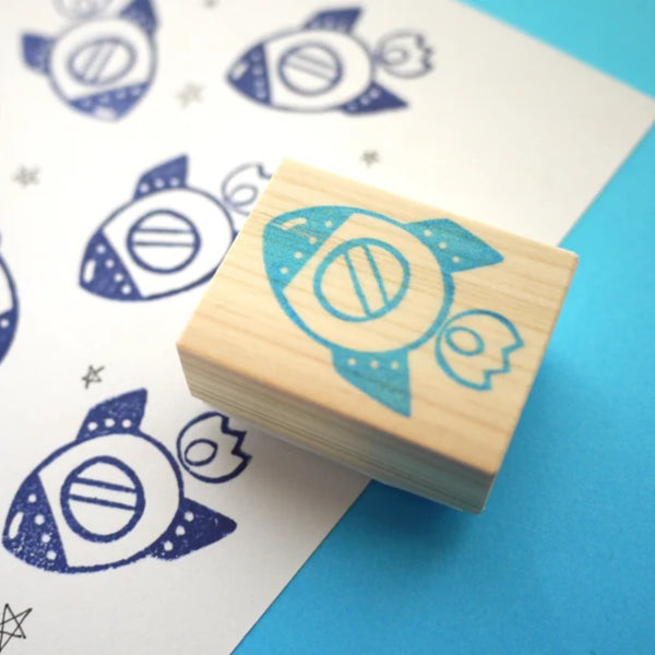 Rocket rubber stamp