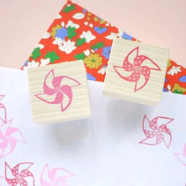 Pinwheel rubber stamps set of 2