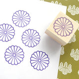 Chrysanthemum stamp Japanese Kamon symbol, Chrysanthemum rubber stamp, Flower decoration stamp, Japanese rubber stamp