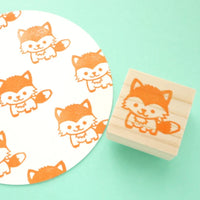 Baby fox rubber stamp, Animal rubber stamp, Japanese rubber stamp