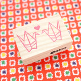 Origami crane wedding stamp, Wedding stamp, Japanese rubber stamp