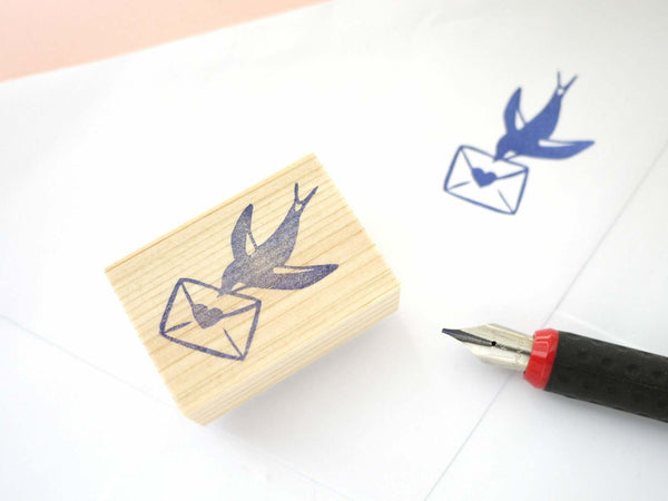 Swallow love letter stamp