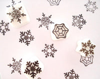 Snow crystals rubber stamp, Christmas decoration stamp, Winter invitation, Japanese rubber stamp, Handmade rubber stamp