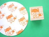 Baby fox rubber stamp, Animal rubber stamp, Japanese rubber stamp