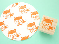 Baby fox rubber stamp, Animal rubber stamp, Japanese rubber stamp