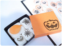 Halloween balloons rubber stamps, Unique rubber stamp, Autumn greeting, Japanese rubber stamps