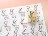 Reindeer rubber stamp, Christmas reindeer stamp, Cute rubber stamp, Animal invitation