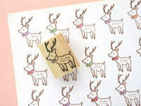 Reindeer rubber stamp, Christmas reindeer stamp, Cute rubber stamp, Animal invitation