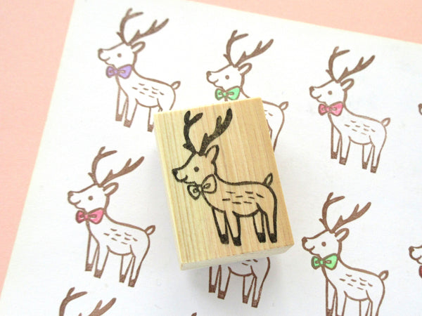 Reindeer rubber stamp, Christmas reindeer stamp, Cute rubber stamp, Animal invitation
