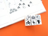 Halloween mini rubber stamps, Hobonichi rubber stamps, Stationery gift idea, Japanese rubber stamps