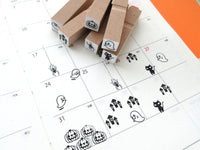 Halloween mini rubber stamps, Hobonichi rubber stamps, Stationery gift idea, Japanese rubber stamps