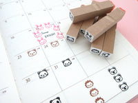 Animal hobonichi stamps set of 6