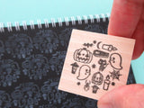 Halloween rubber stamp, Cute rubber stamps, Japanese rubber stamps