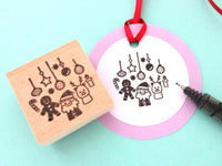 Christmas decoration rubber stamp, Christmas card stamp, Japanese rubber stamps