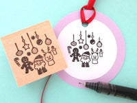 Christmas decoration rubber stamp, Christmas card stamp, Japanese rubber stamps