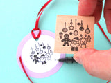 Christmas decoration rubber stamp, Christmas card stamp, Japanese rubber stamps