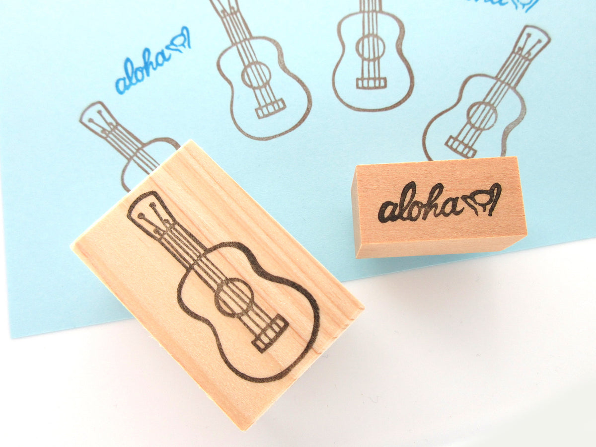 Ukulele rubber stamp, Summer decoration stamp, Hawaii rubber stamp, Ja