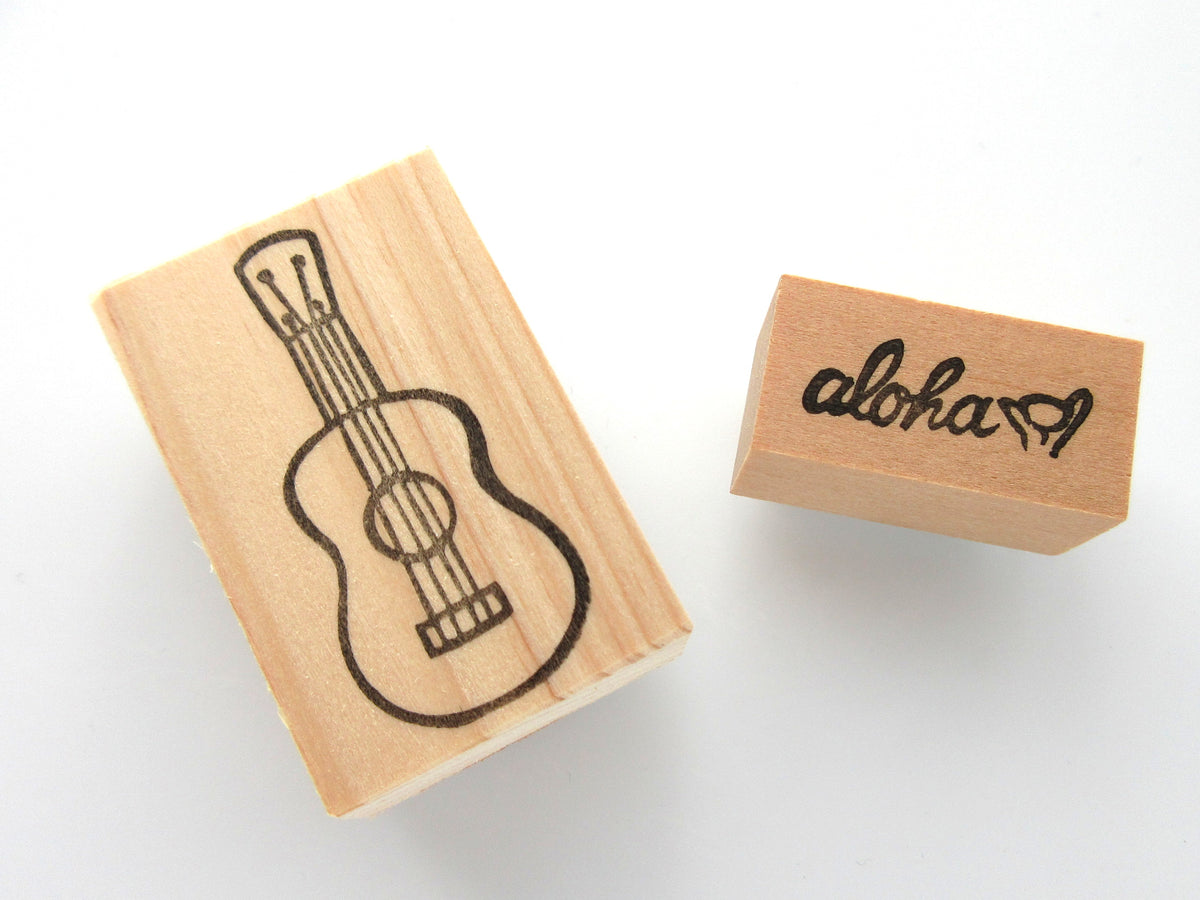 Ukulele rubber stamp, Summer decoration stamp, Hawaii rubber stamp, Ja