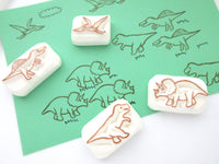 Dinosaur stamps set, Hobonichi rubber stamp, Card decoration stamp, Japanese rubber stamps