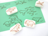 Dinosaur stamps set, Hobonichi rubber stamp, Card decoration stamp, Japanese rubber stamps