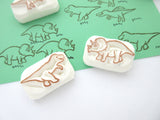 Dinosaur stamps set, Hobonichi rubber stamp, Card decoration stamp, Japanese rubber stamps