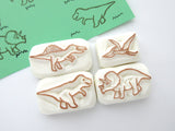 Dinosaur stamps set, Hobonichi rubber stamp, Card decoration stamp, Japanese rubber stamps