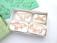 Dinosaur stamps set, Hobonichi rubber stamp, Card decoration stamp, Japanese rubber stamps