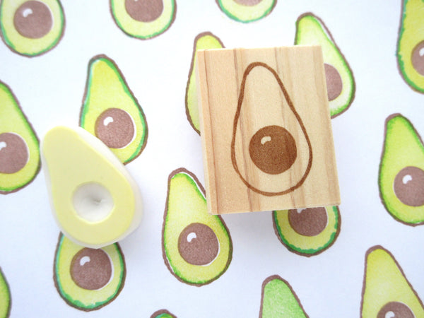Avocado decoration handmade stamp, Japanese rubber stamps, Unique rubber stamps