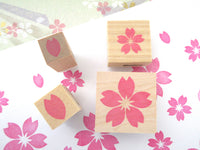 Cherry blossom and petal stamps (Big and Small), Cherry blossom stamp, Flower stamp, Japanese rubber stamp