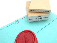 Cut scissors rubber stamp, Envelope decoration stamp, Cut dotted line